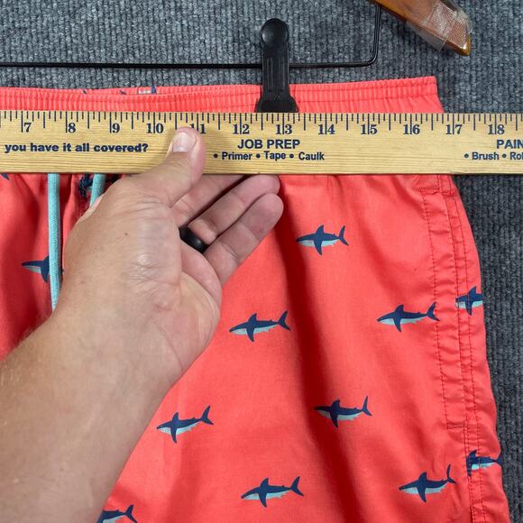 C/Y/A Swim Shorts Men's Medium Orange Shark Geometric Allover Lined Drawstring - Picture 2 of 12